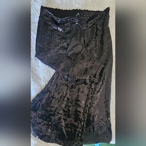 Foxblood Disco Flare Pants With Sequins